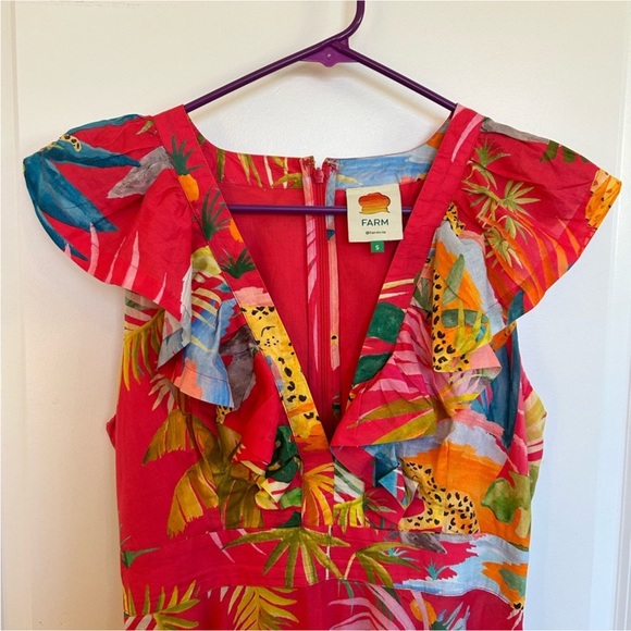 Farm Rio Midi Dress Hot Pink - Picture 2 of 4